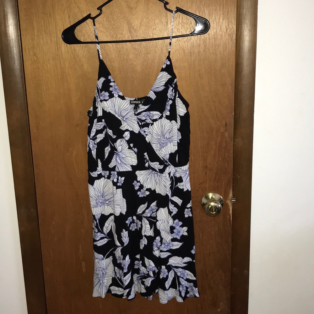 Floral surplus cross front dress